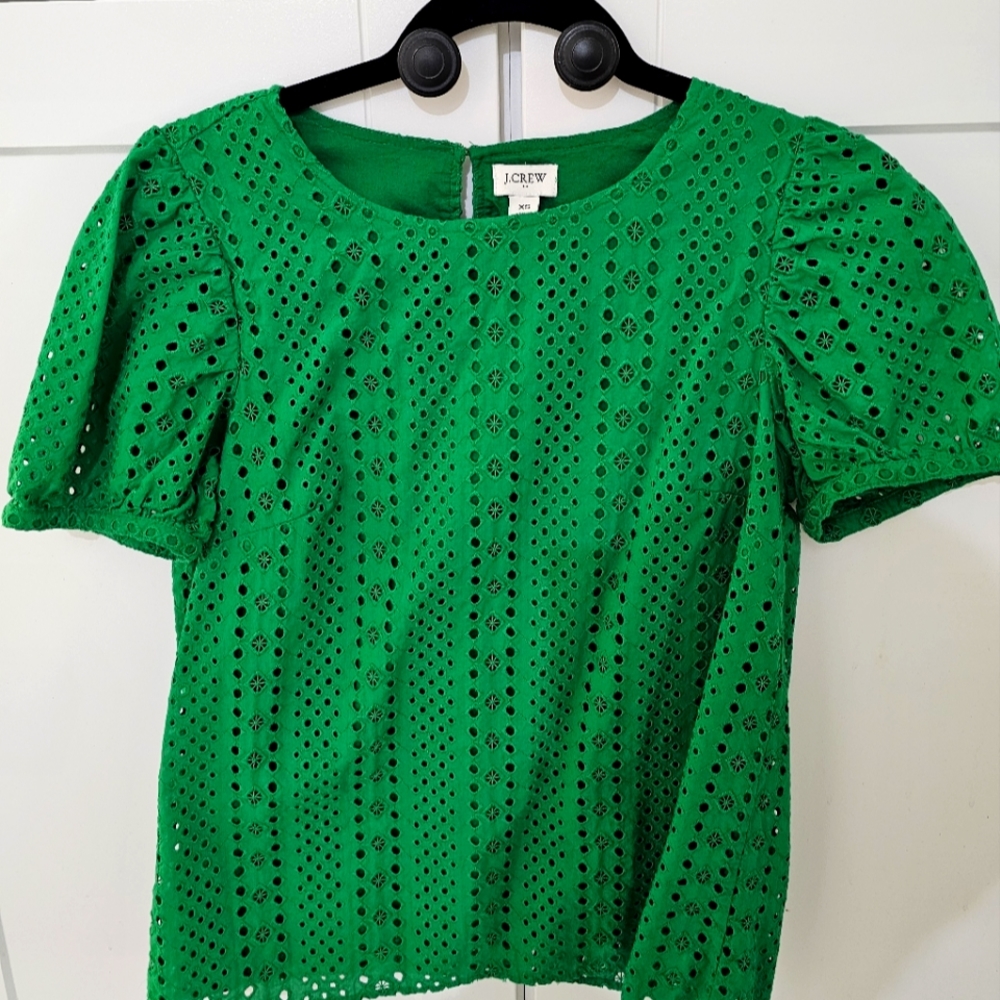 J Crew eyelet top lined